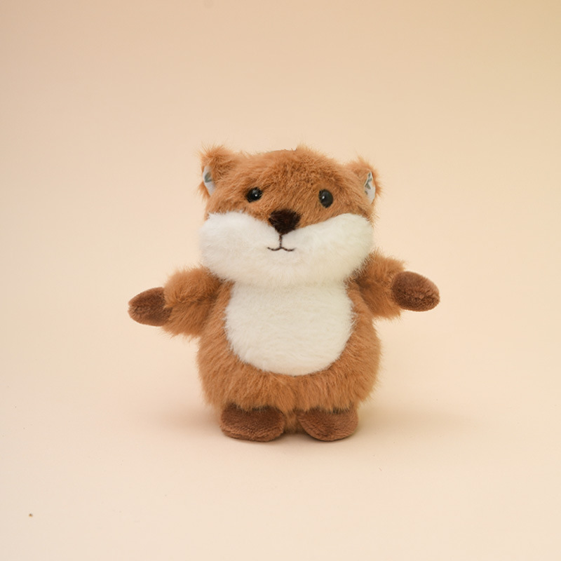 インターネット有名人ヨーロッパ牧歌的なかわいいキツネバッグキーホルダーペンダント子供の誕生日プレゼント小さな黒いウールぬいぐるみ|undefined