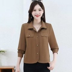 一件代发2025春秋季新款休闲短外套女装洋气减龄显瘦百搭上衣衬衫