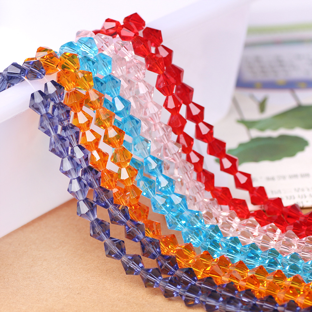 散珠批发diy饰品手链珠子2-8菱形尖珠水晶珠手工串珠编织饰品配件