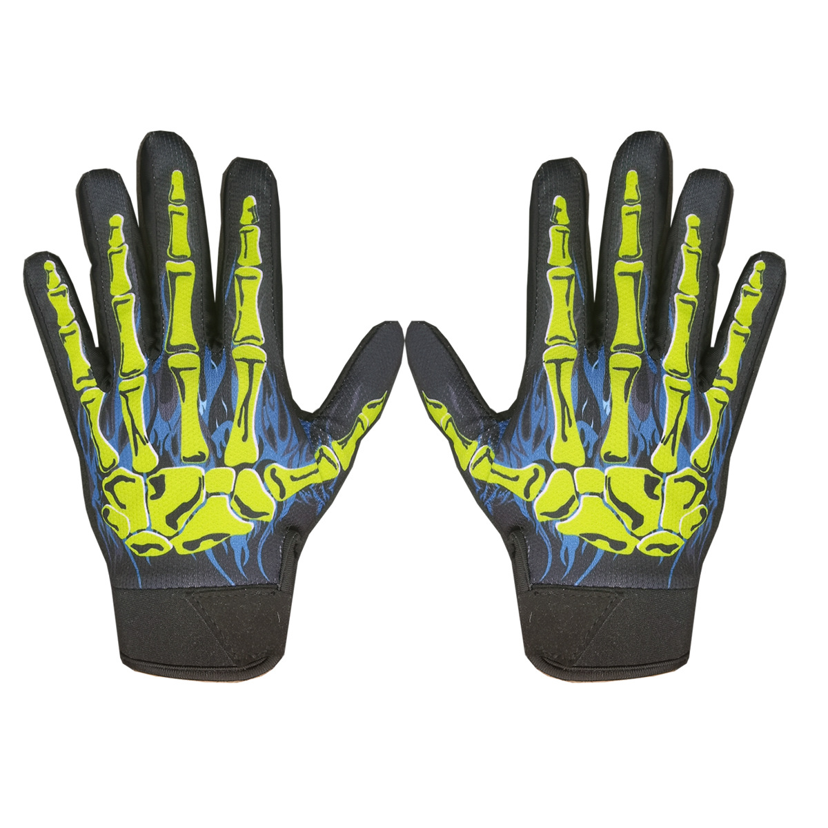 불꽃 유령 발톱 장갑 파란색과 녹색