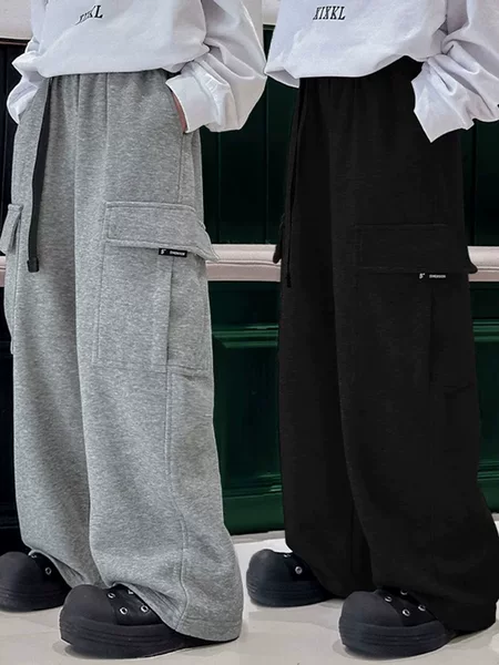 Spring and Autumn Children's Clothing Boys and Girls Same Style Pants Korean Casual Sweatpants Straight Long Pants for Older Children Loose Cargo Pants