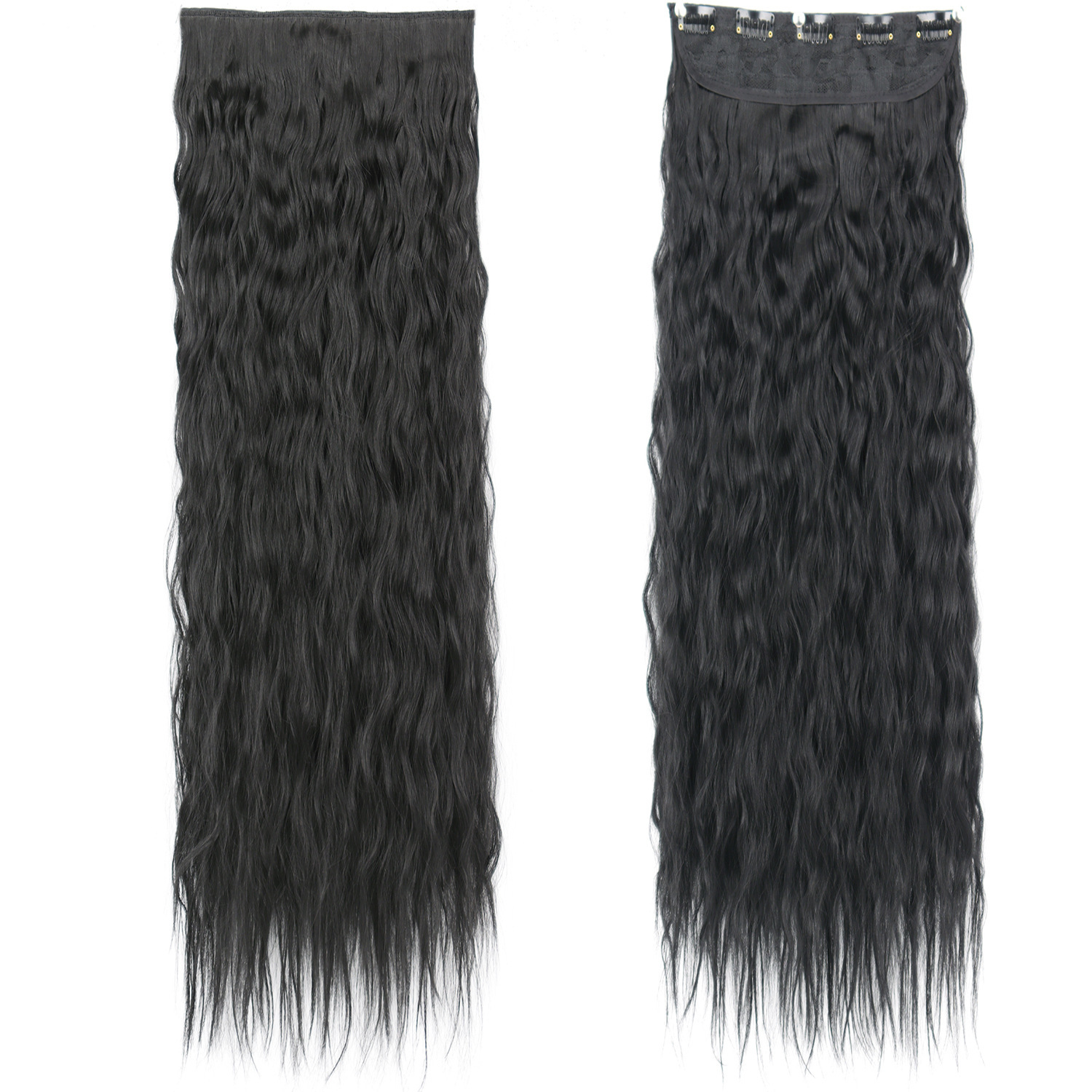 80CM maíz fijo extensión de cabello rizado natural esponjoso cabello rizado peluca de maíz