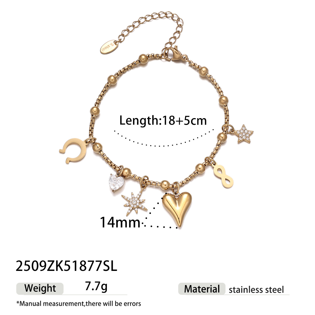 Tina Europa y los Estados Unidos pulsera de acero inoxidable lujo ligero nicho amor campanas más colgantes pulsera de piedra titanio acero no se desvanece mujer image 7