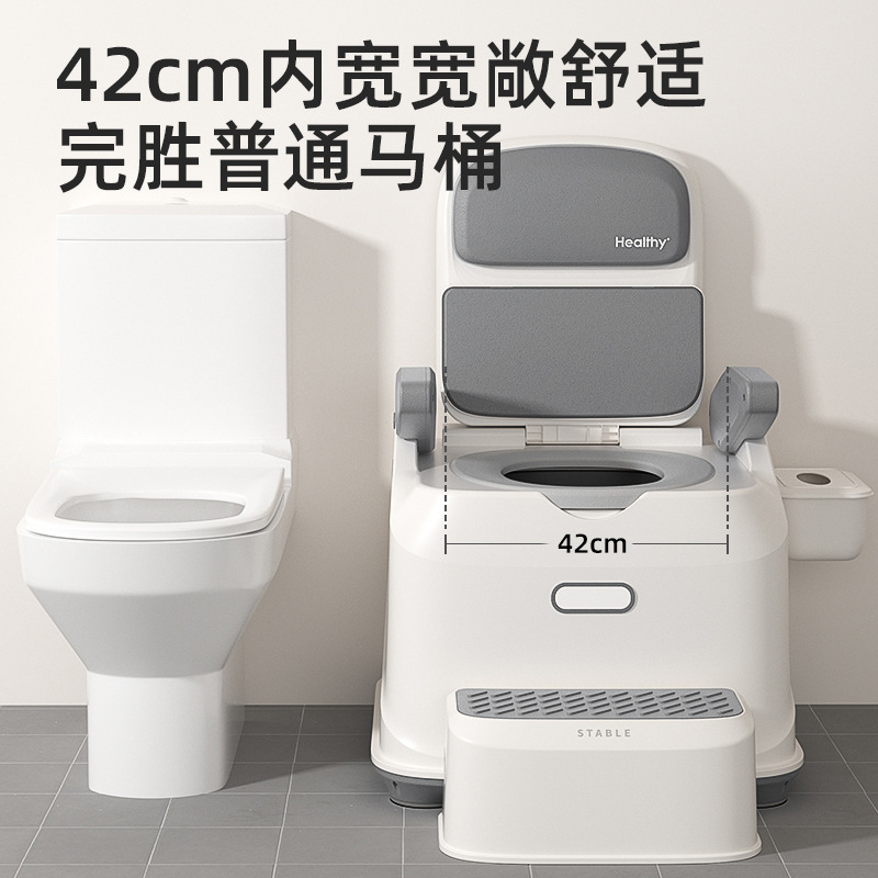 Inodoro para ancianos, inodoro móvil, hogar interior, silla de baño en cuclillas para adultos, dormitorio de mujeres embarazadas, escupidera desodorante junto a la cama