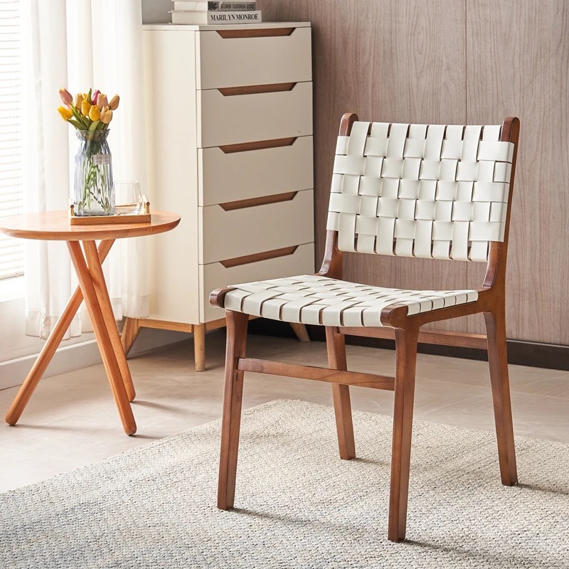 Silla de comedor minimalista italiana silla de cuero silla de comedor casera silla de mesa de escritorio nórdica silla de mahjong hotel