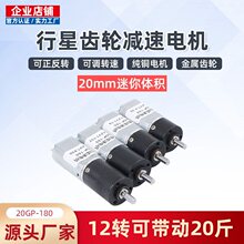 直流减速电机20P-180行星齿轮低速慢速12v6v微型电动机马达小型