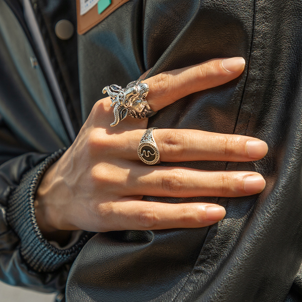 Fashion Snake Alloy Menu0027S Rings 2 Pieces