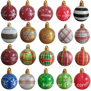 Spot 60cm PVC inflatable Christmas ball luminous ball LED Christmas lantern courtyard decoration ball cross border hot sale