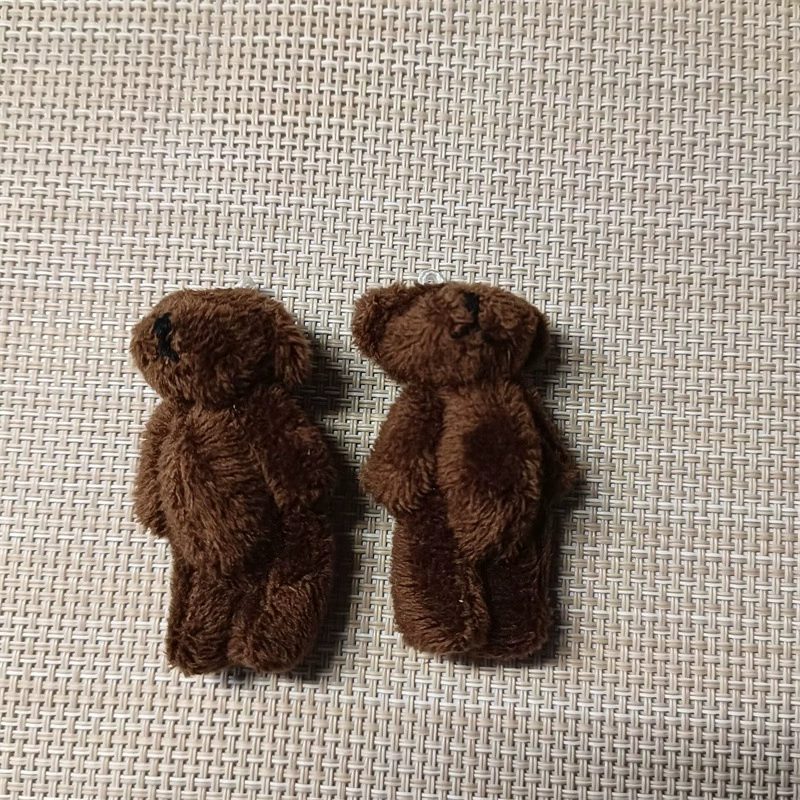 Plush Bag Charm, Handmade 8 cm Bear/Rabbit Accessory, Soft Plush Keychain, Random Color