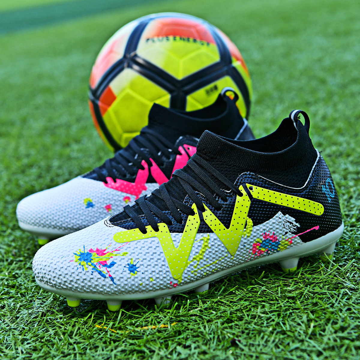 ShoeGlobe Scarpe da calcio transfrontaliere AG lunghe TF con punte rotte alte per uomo e donna, vendita diretta all'ingrosso_voghion.com