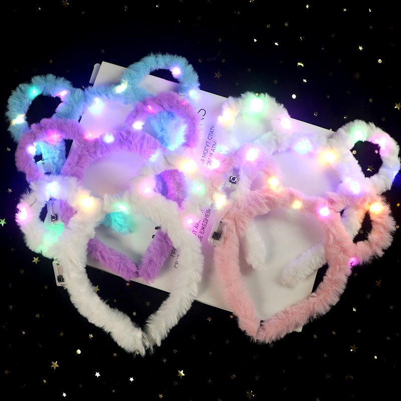 Nuevo alargamiento de plumas de conejo orejas de cabello de cabello de conejo cabello de cabello de cabello de hadas brillante cabello de cabello de juguetes