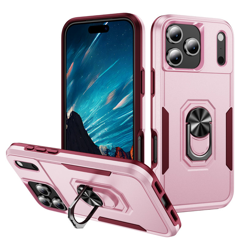 iPhone 16 Pro Max telefon kılıfı Apple 15 manyetik stand darbeye dayanıklı kontrast renkli koruyucu kılıf tam kapsamlı - 11
