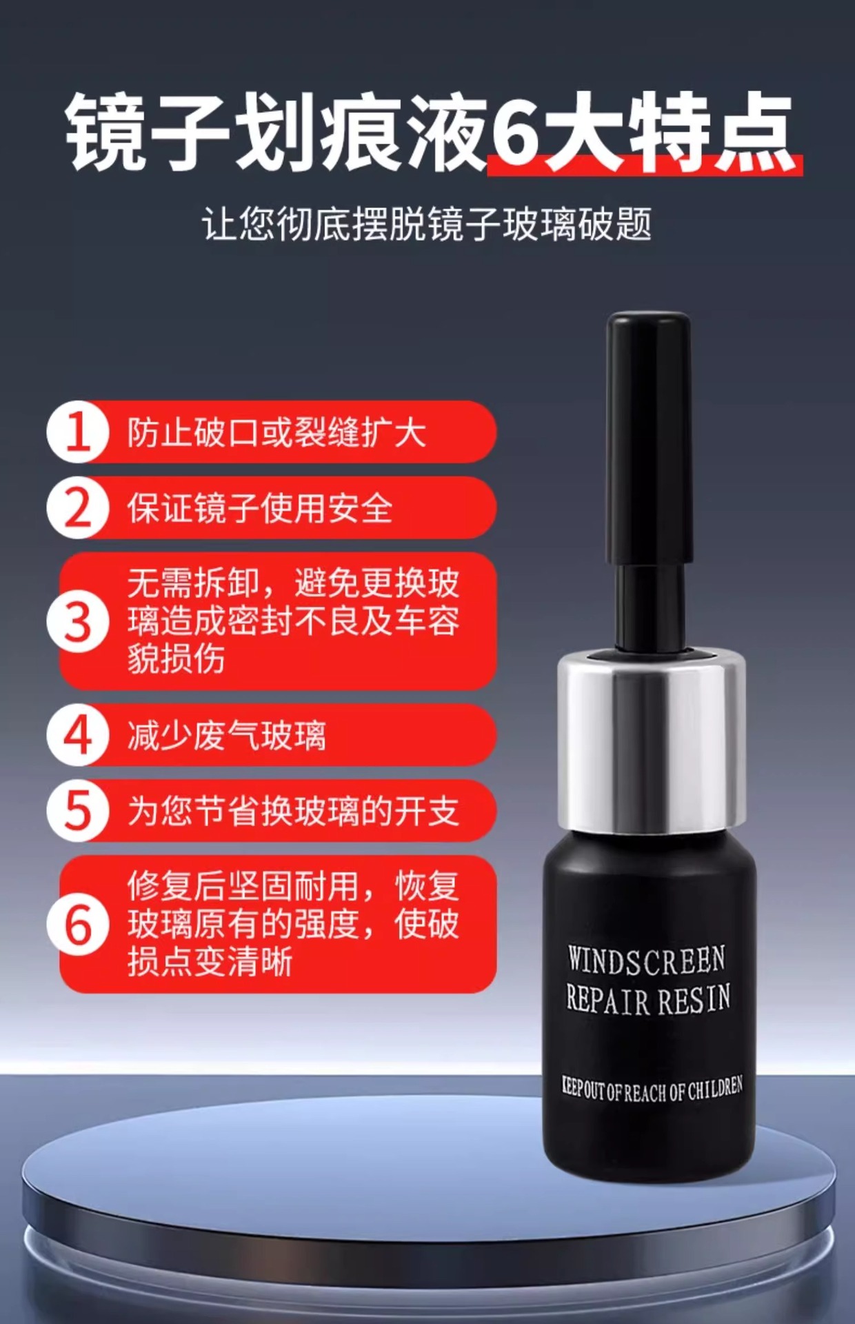 Window and Door Glass Scratch Repair Liquid, No Polishing Required, Traceless Restorative Agent, Specifically for Front Windshield Scratches