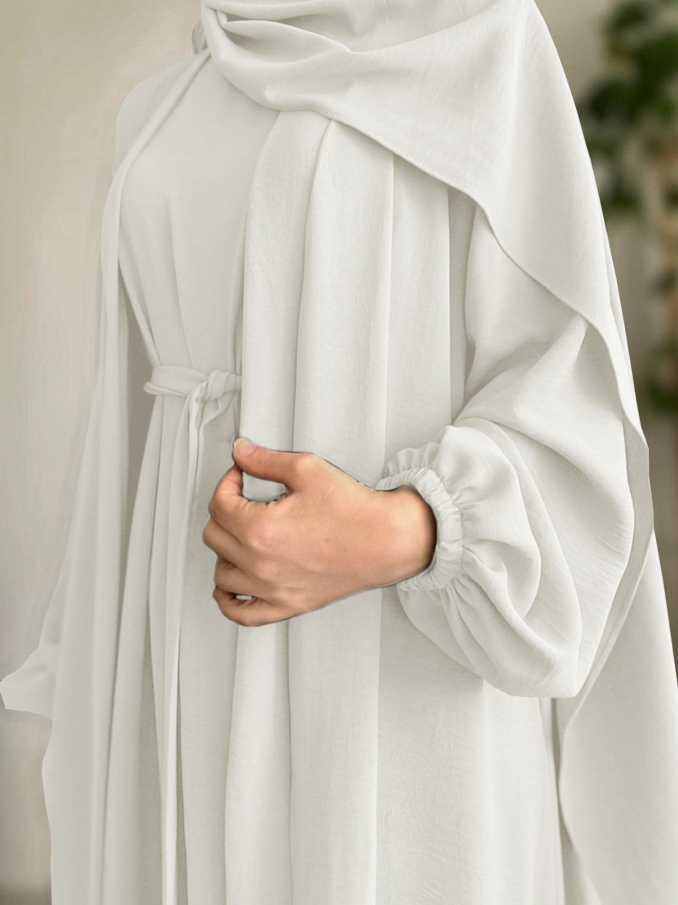 2025 Spring New Arrival Turkey Dubai Solid Color Two-Piece Women's Robe Dress_ecoleips.com