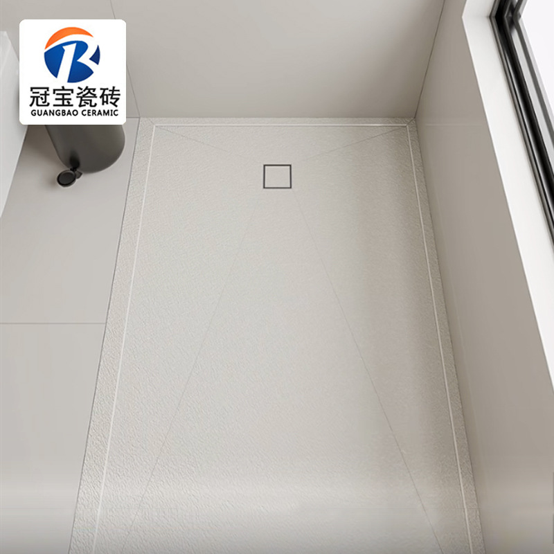 防滑石岩板淋浴板下沉式卫生间淋浴房地板底座大理石拉槽脚踏板