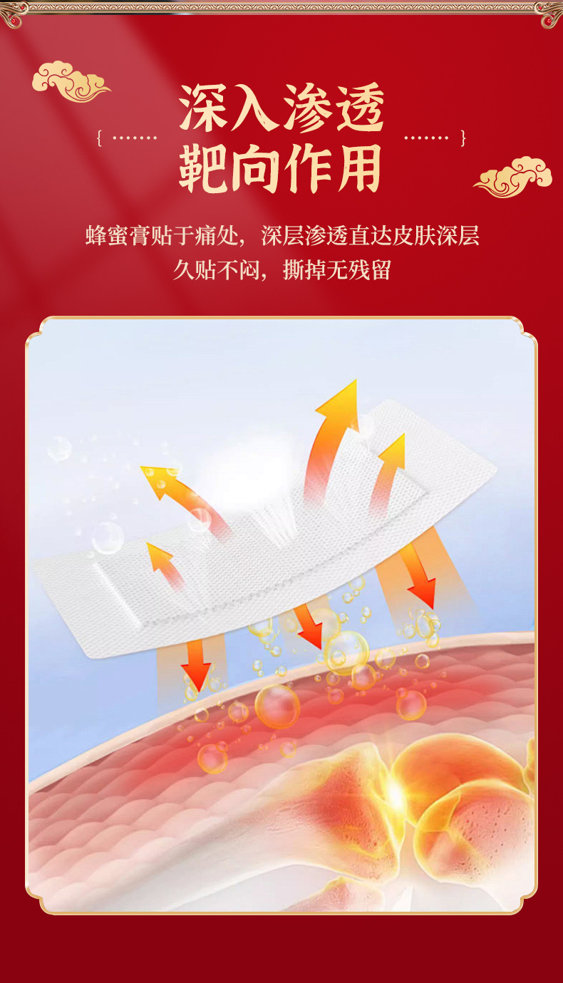 Honey Herbal Plaster Patch Feng Mi Gao Yao Tie Self Heating Topical Paste for Neck Shoulder Back and Legs 10x12 cm quality and texture