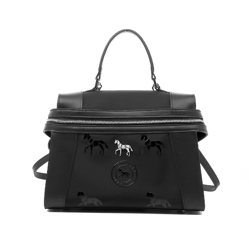 Casual bolso de tela de nylon impresión negra alta mochila multipropósito cremallera estilo de negocios LP7240#