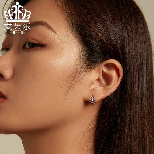 Avele sterling silver s925 good luck koi earrings platinum-plated zircon oil dripping Chinese style auspicious koi earrings