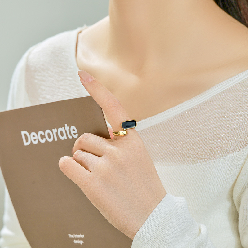 Xuping nueva abertura de acero inoxidable anillo ajustable nicho de diseño europeo y americano transfronterizo joyas personales simples al por mayor