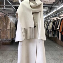 秋冬新款爆款双面羊毛纯羊毛女装围巾羊毛大衣韩版气质外套