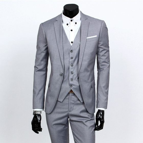 Spring and Autumn youth slim-fit suit suit men's suit men's suit three-piece wedding dress bridesmaid team wear