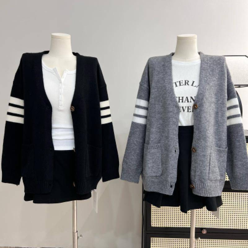 Lazy Style Knitted Cardigan Women's Fashionable Spring & Fall New Loose Soft Waxy Sweater Jacket Knitted Women's Korean Style