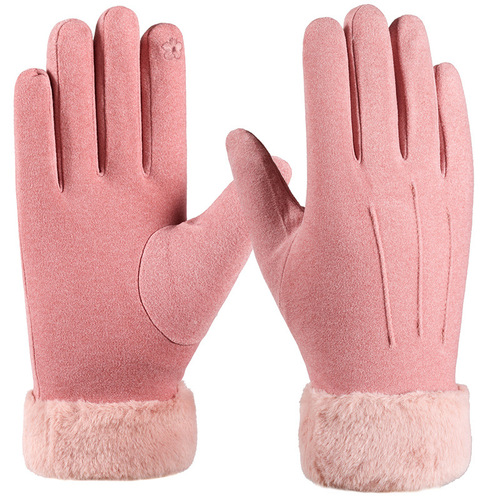 Women's Winter Gloves Cycling Ski Cycling Gloves Windproof and Coldproof Touch Screen Thickened Heating Warm Gloves Wholesale