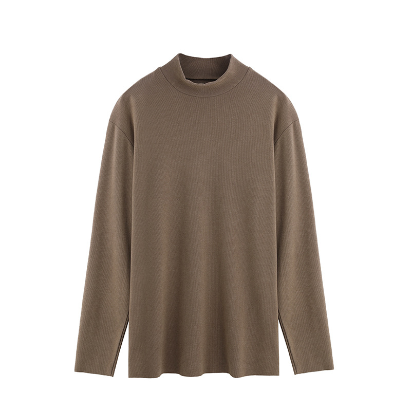 秋冬の新型の徳絨毛のヒアルロン酸の半高襟の底のシャツの男の発熱と保温の外は身を修める高襟の長袖のtシャツを着ます。