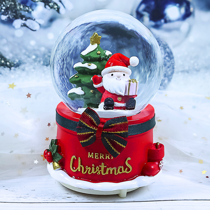 Christmas Crystal Ball Music Box Music box resin decoration snowflake creative children Girl birthday Christmas Eve gift