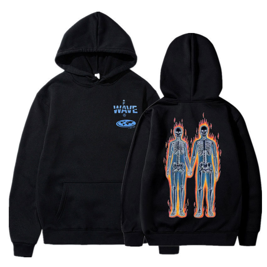 Skeleton Thermal Imaging Graphic Print Hoodie Men's Hip Hop