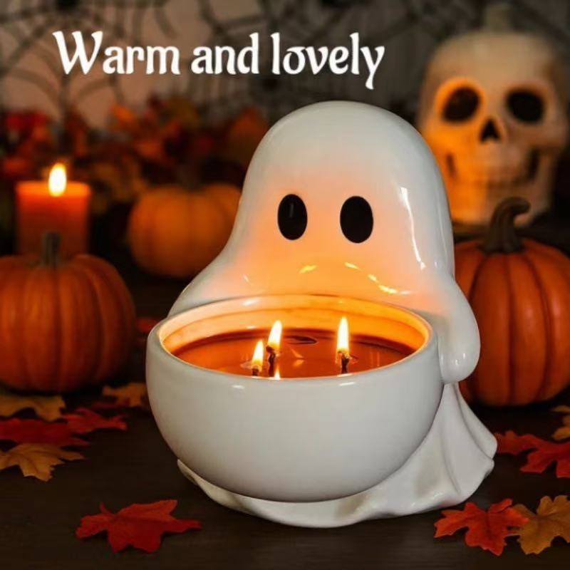 跨境新品 Halloween ghost candle holder万圣节幽灵鬼烛台小摆件|undefined