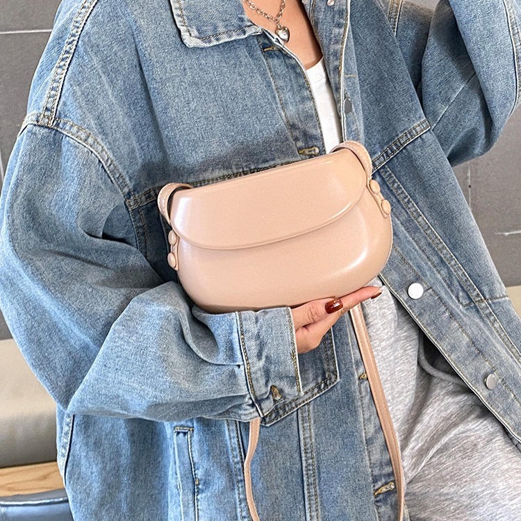 Nei Sattel trendy Mini Moud Casual Broscht Solid Pressed Shell Candy Color Nisch Telefonstasch fir Fraen_voghion.com