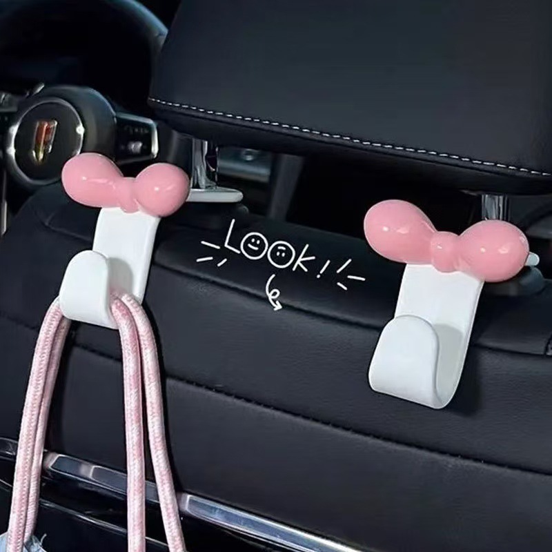 かわいいリボンカーシートフック車内フックフック車クリエイティブリア収納フック|undefined