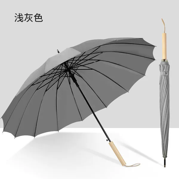 【Automatic】16-bone light gray-wood straight handle