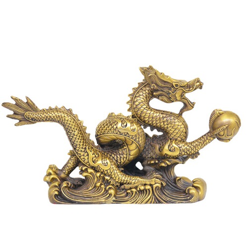 Hongda Brass Dragon Zodiac Dragon Ornament Dragon Teng Sihai Home Gift Xianglong Ornament