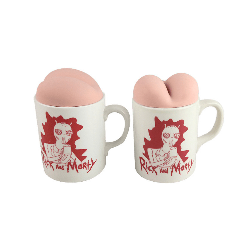 Rick and morty mug taza Rick y Morty taza de expresión de celebridades de Internet taza de agua con tapa de trasero creativa
