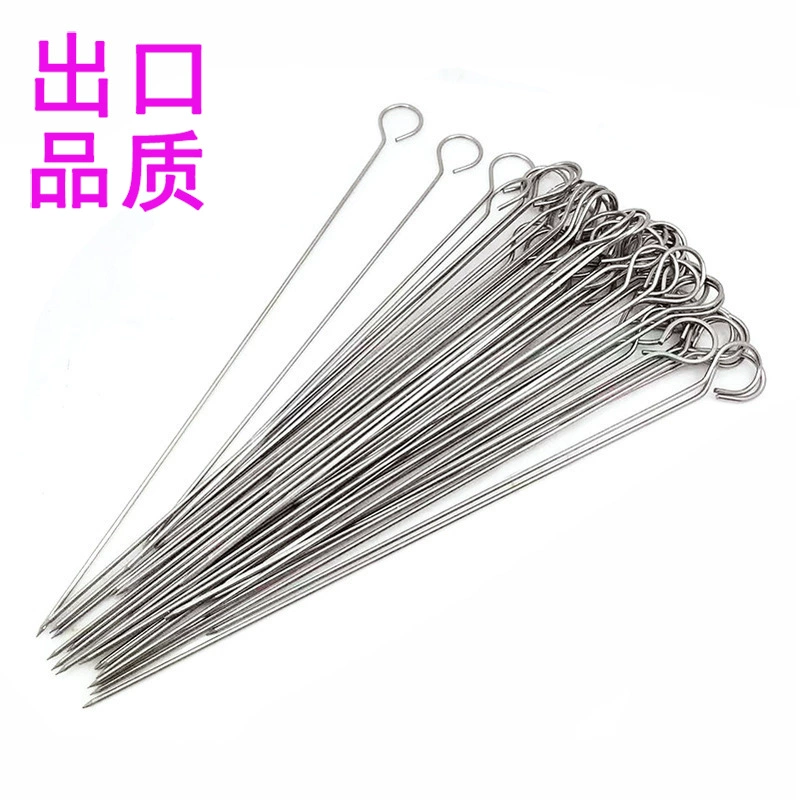 Оптовая продажа 9-образная игла для шашлыка гусиный хвост игла для Барбекю Игла для барбекю круглый шампур палка для барбекю из нержавеющей стали