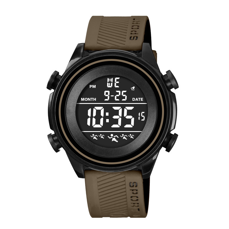 Estudiantes de deportes al aire libre cronógrafo de luz nocturna gran dial reloj electrónico moda multifuncional reloj electrónico de alarma para hombres