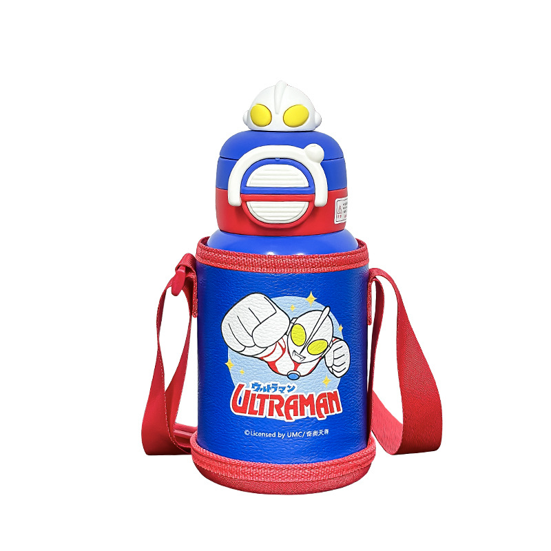 Ultraman dos bebidas tazas de calentamiento para niños para estudiantes de primaria para la escuela especial para niños hervidor de agua de paja 2024 nueva taza
