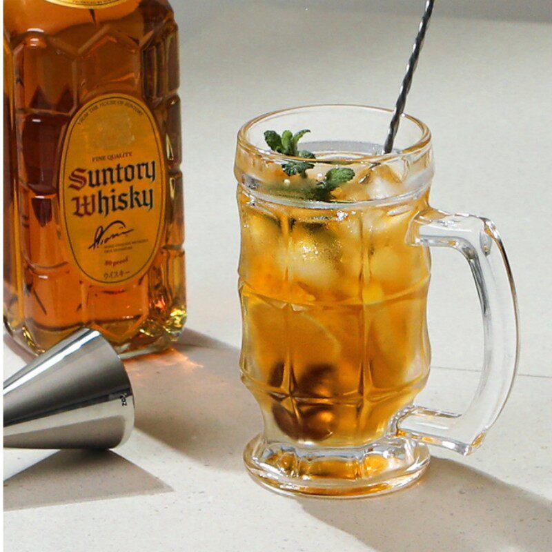 甘帕伊高杯酒吧莫吉托鸡尾酒杯威士忌酒杯金宾洋酒酒杯带把啤酒杯