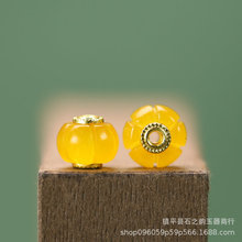 天然巴山翠10*8mm孔2mm黄南瓜珠玉石散珠DIY手串项链串珠饰品C167