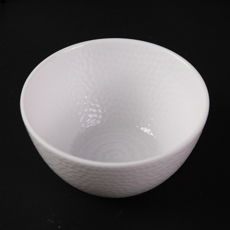 Concave-Convex Threaded Melamine Tableware Set White Plate Rice Bowl Soup Bowl Logo Imitation Porcelain Tableware