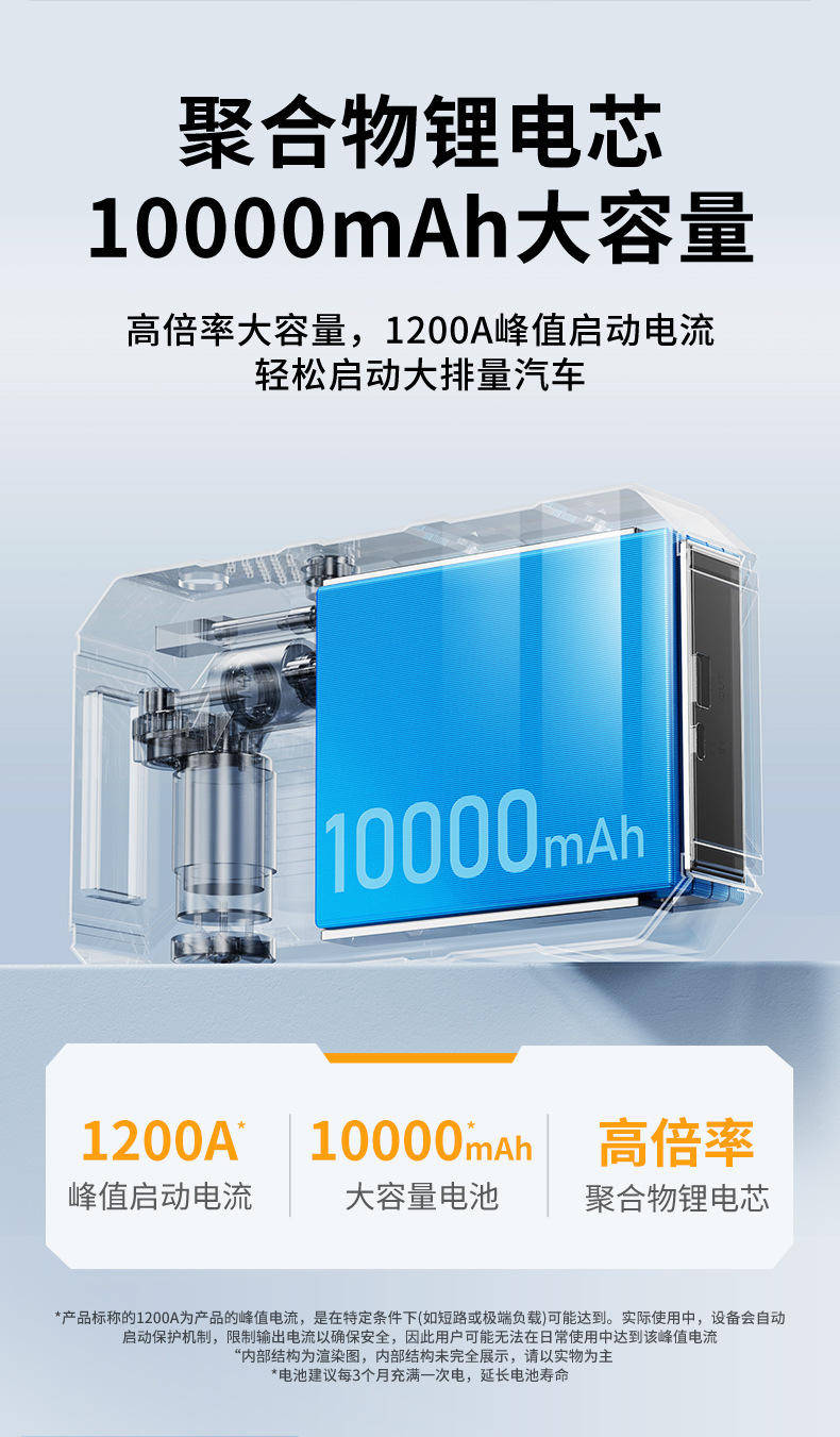 Buwei (N11) Car Emergency Jump Starter and Air Compressor Combo - Multifunctional Car Jump Starter and Air Pump
