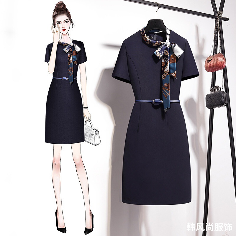 High-end professional dress summer temperament goddess formal wear front desk reception jewelry store sales office workwear High-end professional dress summer temperament goddess formal wear front desk reception jewelry store sales office workwear