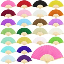 6寸纯色单布面丝绸婚礼回礼扇子可用于DIY素色婚礼用品请柬+纱袋