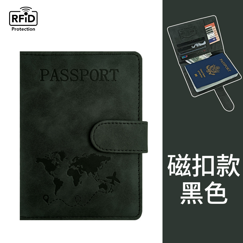 pu皮防磁护照包行李牌套装皮革防盗刷rfid护照夹证件包现货护照套|undefined