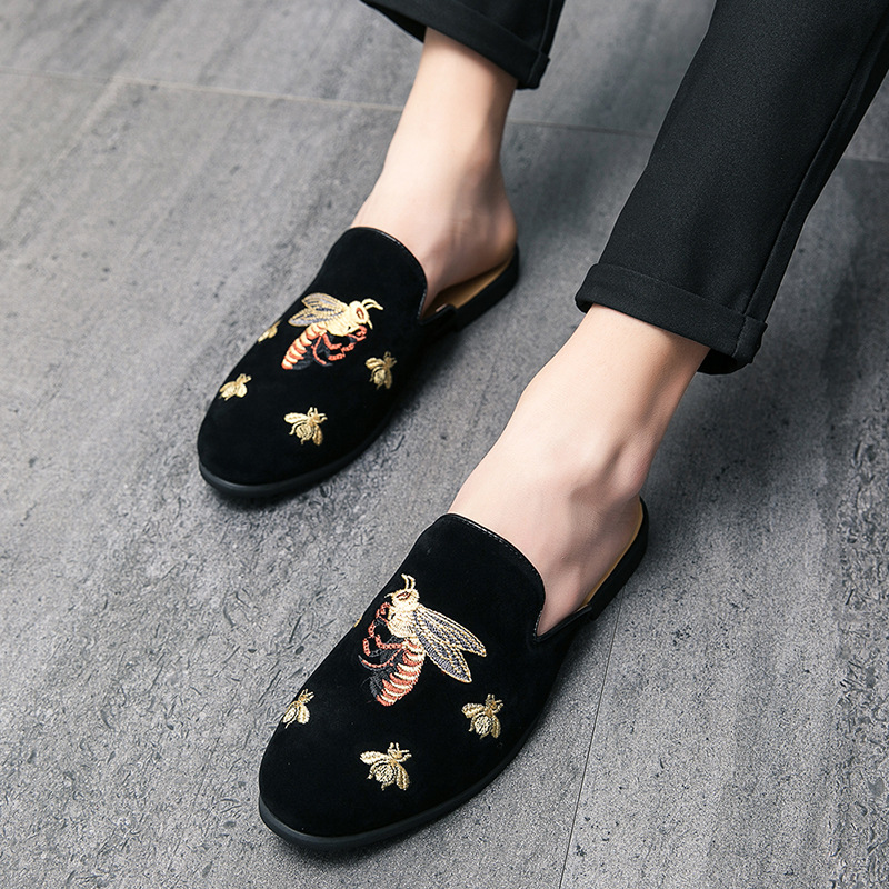 Cross Border Men S Slippers Lazy Scalloped Korean Style Fashion Half Braced Shoes Without Heels_voghion.com