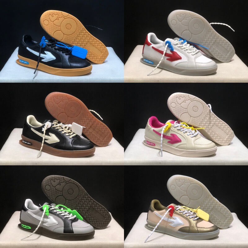 Cross-border foreign trade OFF-WHITE leather arrow low-top sneakers for men and women, casual versatile co-branded trendy shoes Cross-border foreign trade OFF-WHITE leather arrow low-top sneakers for men and women, casual versatile co-branded trendy shoes