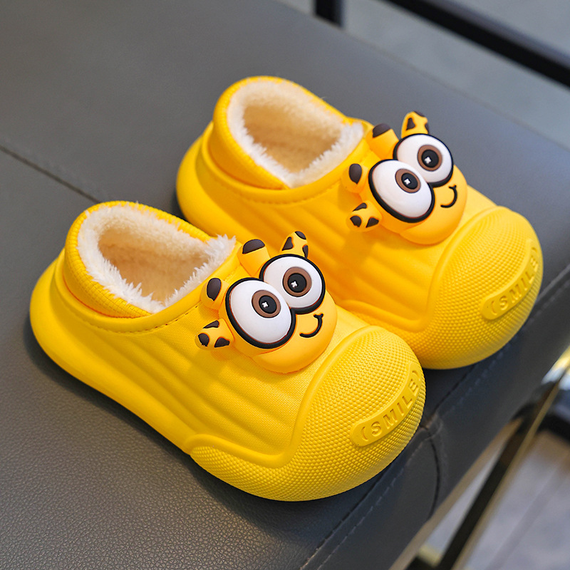 Zapatillas de algodón para niños otoño y invierno bolsas de niños y niñas zapatillas impermeables para padres e hijos zapatillas de algodón cálidas para el hogar