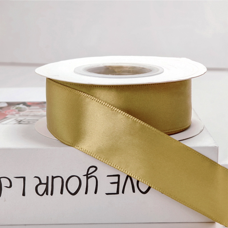 Cinta de pastel de 2,5 cm cinta de decoración de boda al por mayor rosa hecha a mano arco de bricolaje flor cinta de satén